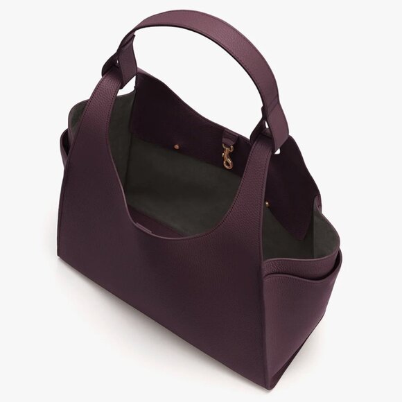 NWT Cuyana Double Loop Satchel in Plum Pebbled Leather - Picture 17 of 17